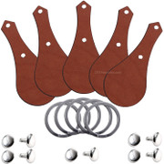 Leather Key Fob Kits - Packs to 25 - London Tan - Nickel - 5 Pack