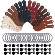 Leather Key Fob Kits - Packs to 25 - Color Variety Pack - Black - 18 Pack
