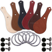 Leather Key Fob Kits - Packs to 25 - Color Variety Pack - Black - 6 Pack