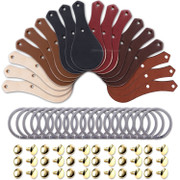 Leather Key Fob Kits - Packs to 25 - Color Variety Pack - Brass - 18 Pack