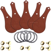 Leather Key Fob Kits - Packs to 25 - London Tan - Brass - 5 Pack