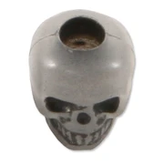 Bead - Skull - (Premium) - Translucent Grey - (1ea)