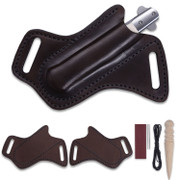 Sheath Kits - Folding Knife - Angled Pouch - Leather - Large