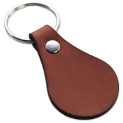 Leather Key Fobs - 1.6 x 3.6in - London Tan - Nickel