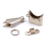 Plain Engraved Scabbard Set - Tip & Mouth - Nickel Silver