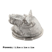 Pommel - Boar Head w/Satin Finish - Nickel Silver