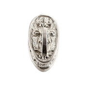 Pommel - Engraved Cap w/Loop - Nickel Silver