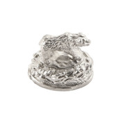 Standing Bear Pommel - Nickel Silver - Tang Rod Hole