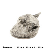 Pommel - Wild Cat Head - Nickel Silver