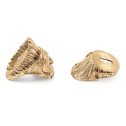 American Indian Chief Pommel & Guard Set - Bronze