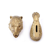 Bear Head & Paw Pommel and Guard Set - Bronze