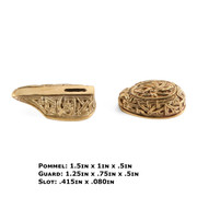 Pommel/Guard Set - Engraved Celtic Knot Set II - Bronze
