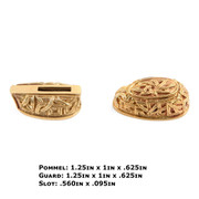 Pommel/Guard Set - Engraved Celtic Knot Set IV - Bronze