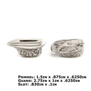 Pommel/Guard Set - Engraved Duck Set - Nickel Silver