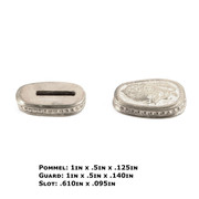 Pommel/Guard Set - Engraved Fox Set - Nickel Silver