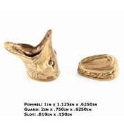 Pommel/Guard Set - Engraved Pike Set II - Bronze