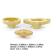 Pommel/Guard Sword Set - Rope Pattern Engraved Set - Brass