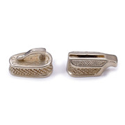 Stipple Scroll Pommel & Guard Set - Nickel Silver