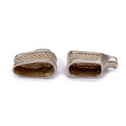 Pommel/Guard Set - Stipple Engraved Scroll Set - Nickel Silver