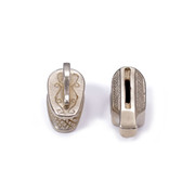 Pommel/Guard Set - Stipple Engraved Scroll Set - Nickel Silver