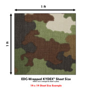 KYDEX® Sheet - EDC Wrapped - Nemesis® Woodlands Wolf - Desert Tan - (.080) - (1ft x 1ft)