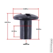 Slotted Post - (4-40) - Steel - Black Oxide - (0.250 in.)