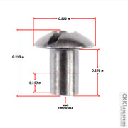 Slotted Post - (4-40) - Steel - Gunmetal - (0.250 in.)