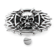 Sheath/Holster - Swag Hole Medallion - (Flaming Skull Biker Cross)