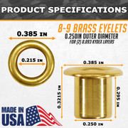 Eyelets - Brass - USA Made