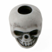Skull Bead - Gray Plastic - (10 pack)