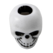 Skull Bead - White Plastic - (10 pack)