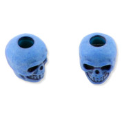 Skull Bead - Premium ABS - Neon Blue - 4mm Hole