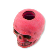 Bead - Skull - (Premium) - Neon Red - (1ea)
