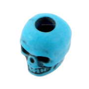 Bead - Skull - (Premium) - Neon Turquoise - (1ea)