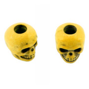 Bead - Skull - (Premium) - Neon Yellow - (1ea)