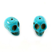 Bead - Skull II - Turquoise - Handmade - (1ea)
