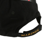 Headwear - Low Profile Cap - 100% Cotton - Black - MARINES Insignia