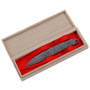 Damascus Bamboo Fixed Blade Display Box Image - by Koji Hara