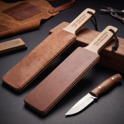 Professional Edge Sharpening Strop - 2-Sided Leather - Paddle Design - USA Made
