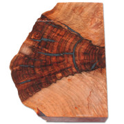 Birdseye Maple Wood - Slab - (Dyed & Stabilized) - Orange/Blue - (7.81 x 3.68 x 2.0)