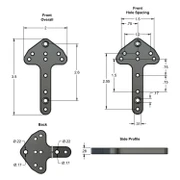 Holster Mounting Plate (HMP)  - Universal Mounting System - 6061 Aluminum - (w/Mounting Hardware)