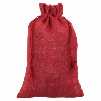 Red Burlap Gift Bag