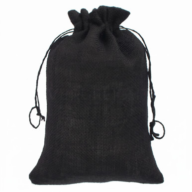 Black Burlap Gift Bag