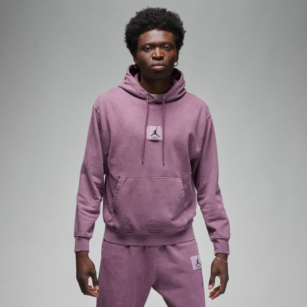 JORDAN ESSENTIAL STATEMENT WASH FLEECE PULLOVER - SKY J MAUVE