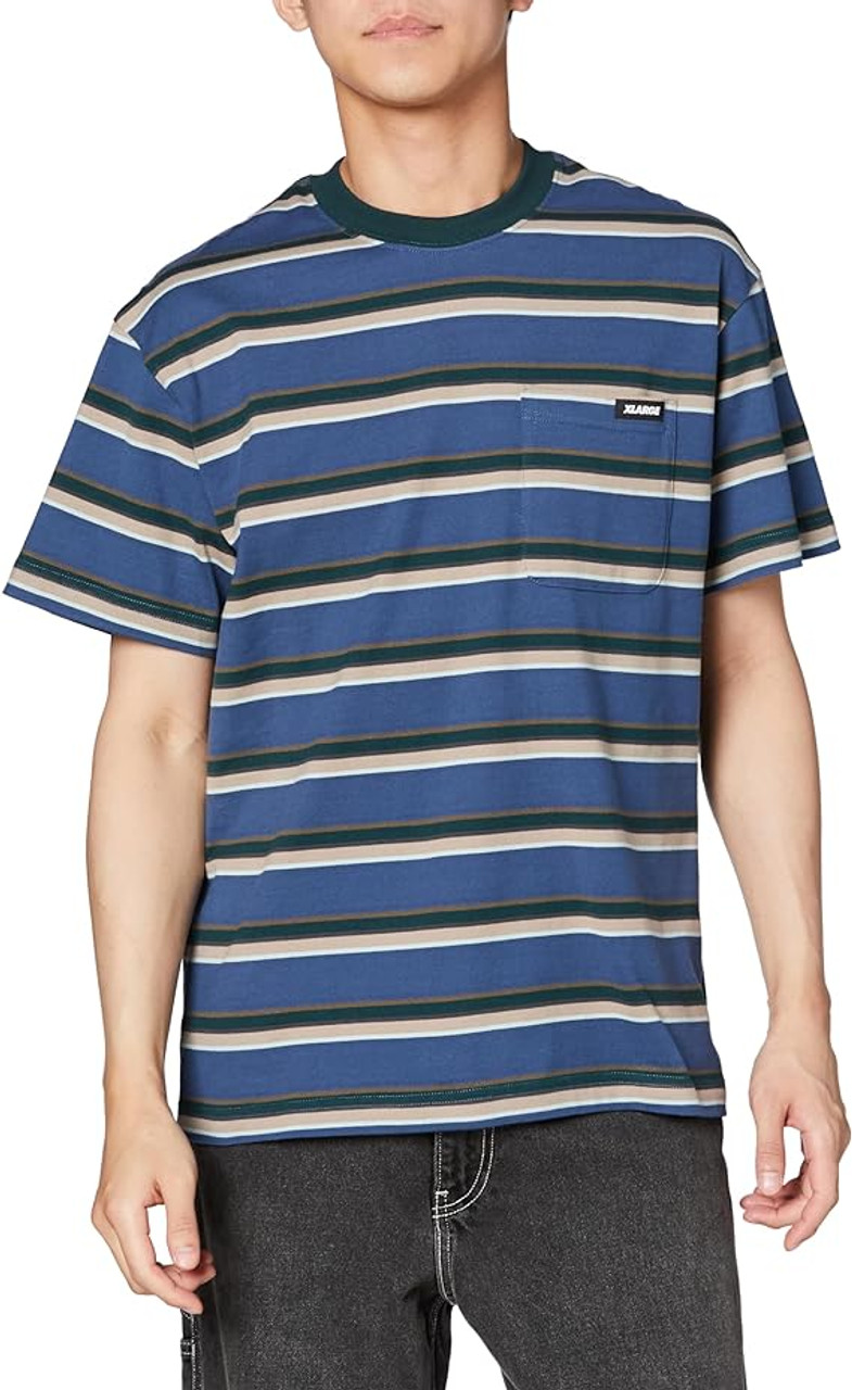 XLARGE STRIPED S/S POCKET TEE - BLUE - Vancity Original® | Dipt Kicks