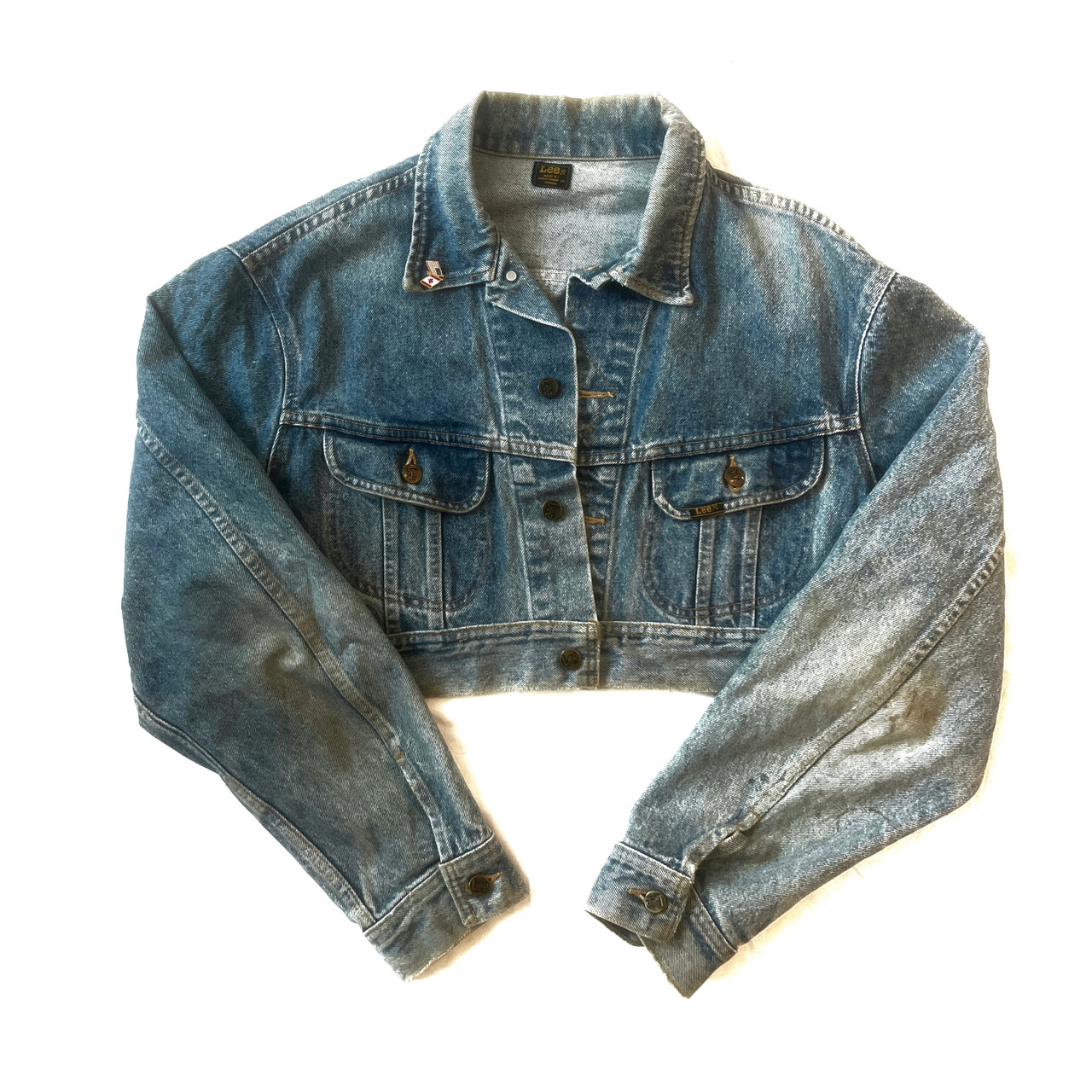 Vancity x Crown The Queens Reworked Patched Up cropped jean jacket