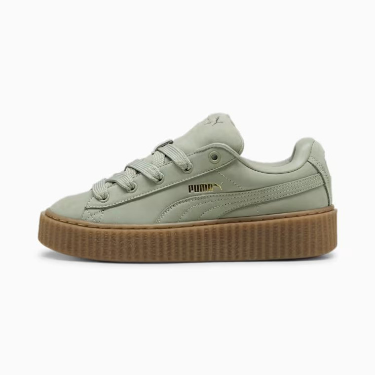 WOMENS PUMA CREEPER PHATTY NUBUCK "GREEN FOG"