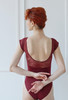 BURGUNDY LACE OVERLAY LEO
