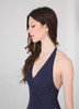 NAVY POLKA DOTS HALTER 