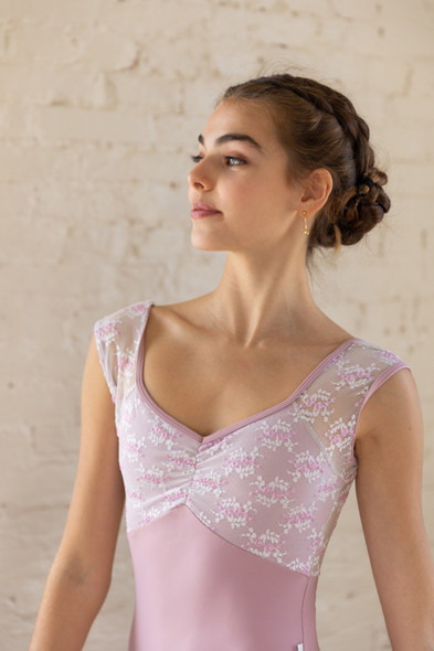 PINK FLORAL LACE OVER LEO 